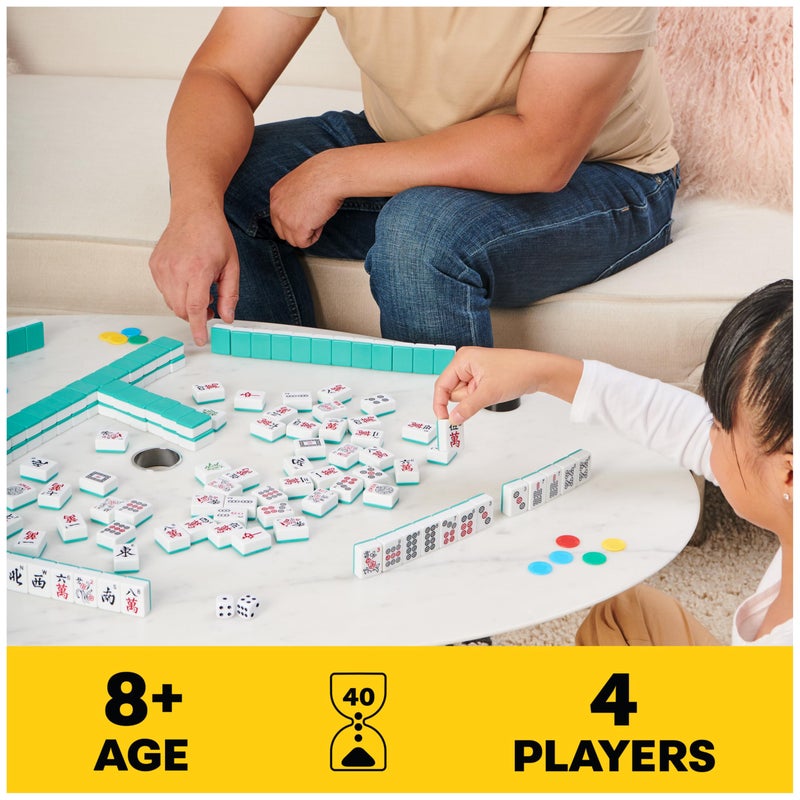Spin Master Games Legacy Deluxe Mah Jong Classic Game with Two-Toned Tiles and Lined Wood Storage Case, Family Game for 4 Players Ages 8 and up - Image 2